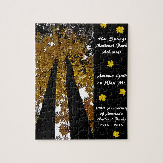 National Park Centennial Hot Springs Autumn Gold Jigsaw Puzzle (Vertical)
