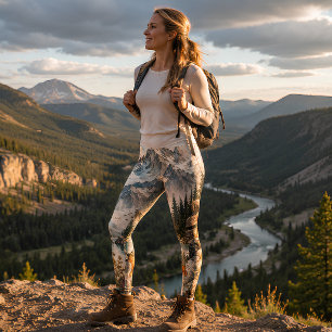 National Park Explorer Mountain Lake Adventure Leggings