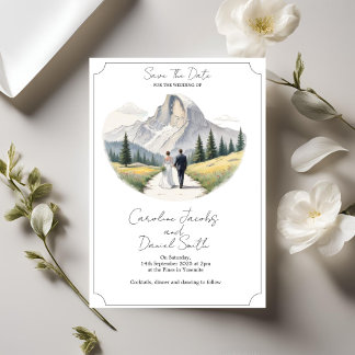 National Park Invitation, Yosemite Save Thed Date Invitation
