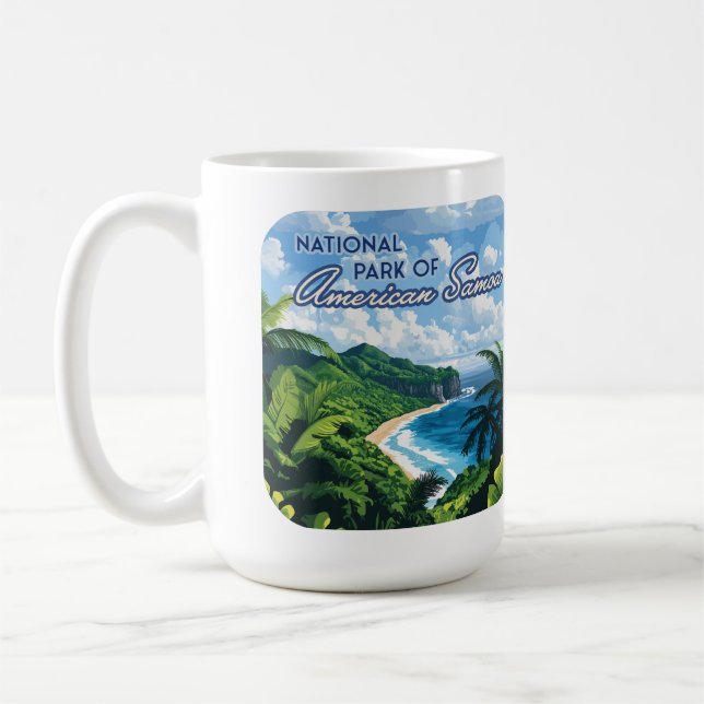 National Park of American Samoa Beach Rainforest Coffee Mug (Left)
