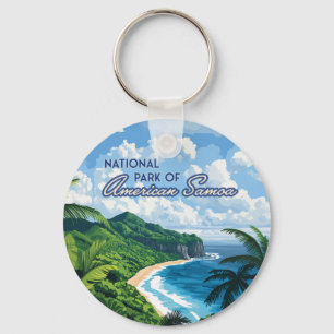 National Park of American Samoa Beach Rainforest Keychain
