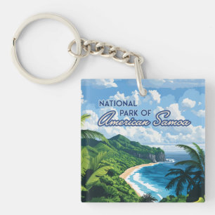 National Park of American Samoa Beach Rainforest Keychain
