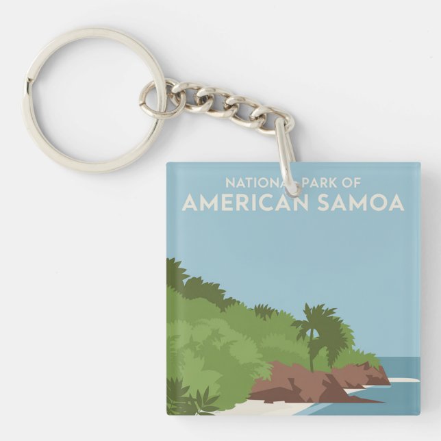 National Park of American Samoa Minimalist Keychain (Front)
