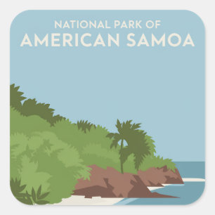 National Park of American Samoa Minimalist Square Sticker