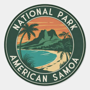 National Park of American Samoa Round Emblem Classic Round Sticker