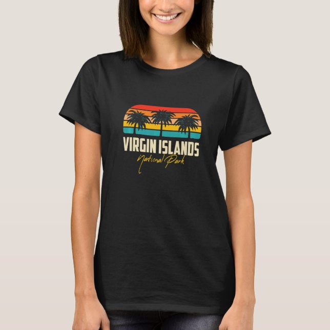 National Park Palm trees Virgin Islands St. John S T-Shirt (Front)