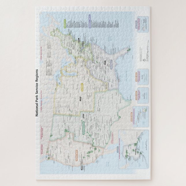 National Park Service Region Map Jigsaw Puzzle (Vertical)
