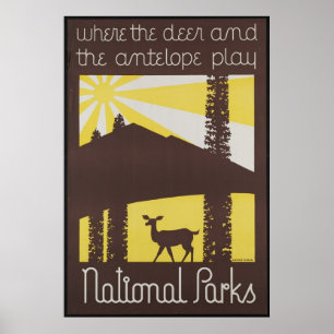 National Park Vintage Travel Poster Ad Retro Print