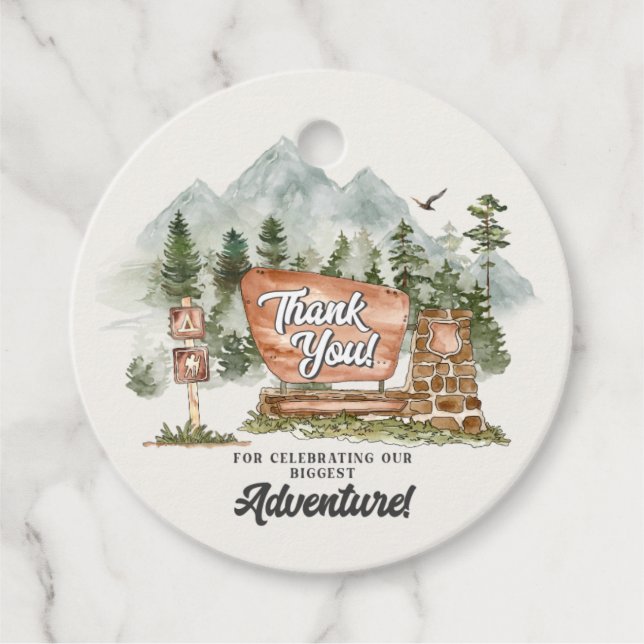 national park woodland favour tag (Front)