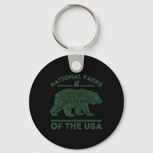 National Parks Bear Hiking Travel Camping Outdoors Keychain
