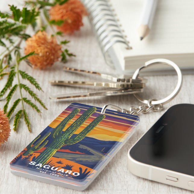 National Parks Keychain - Retro Landmark Design (Front Right)
