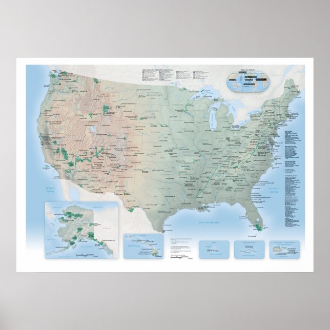 National Parks Map Poster USA (2021 Update) (Front)