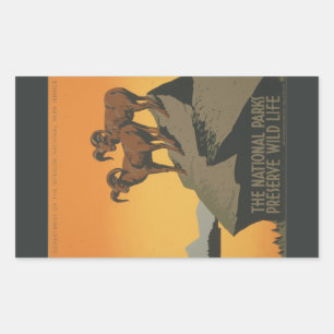 National Parks Preserve Vintage Ad. Sticker