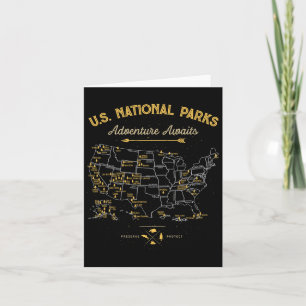 National Parks T Shirt Map Camping Women Men Hikin Card