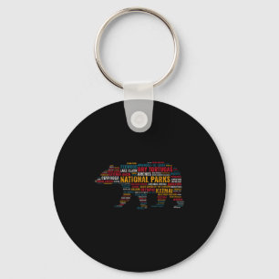 National Parks Usa Bear Hiking Camng Adventure Gif Keychain