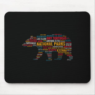 National Parks Usa Bear Hiking Camng Adventure Gif Mouse Pad