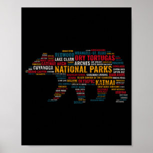 National Parks Usa Bear Hiking Camng Adventure Gif Poster