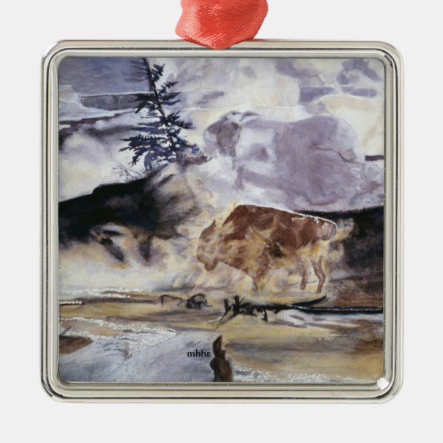 National Parks: Yellowstone Buffalo Metal Ornament (Front)