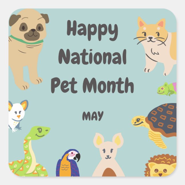 National Pet Month Square Sticker (Front)