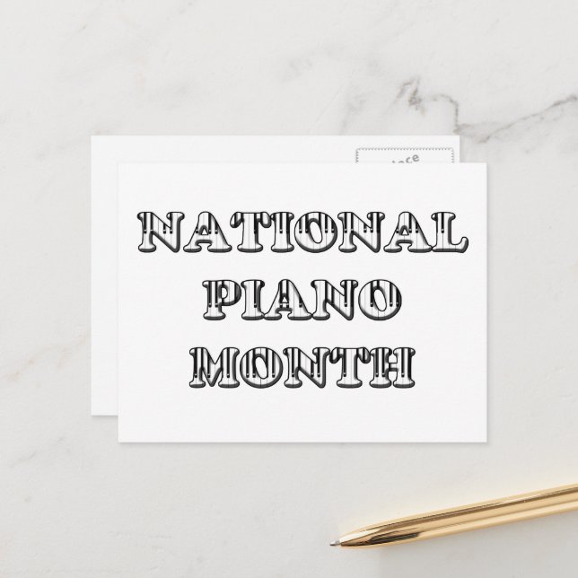 National Piano Month Postcard (Front/Back In Situ)