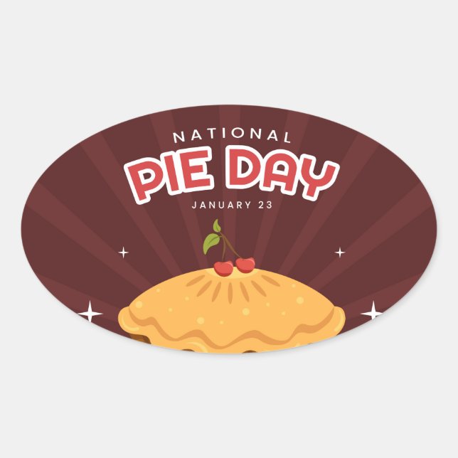National Pie Day Oval Sticker (Front)