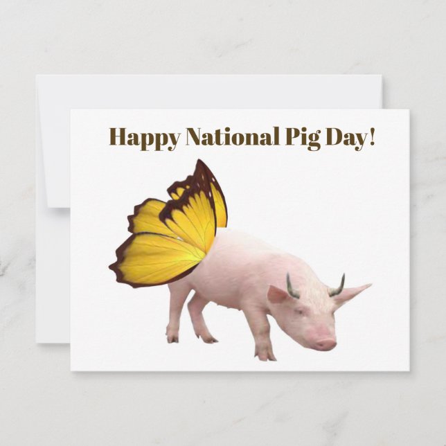 National Pig Day Notecard  (Front)
