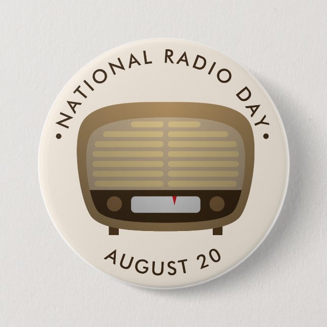 National Radio Day 3 Inch Round Button (Front)