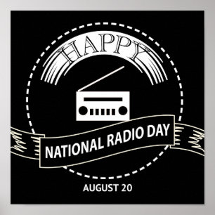National Radio Day Sign and Badge Poster