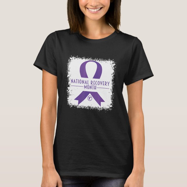 National Recovery month Warrior Addiction Recovery T-Shirt (Front)
