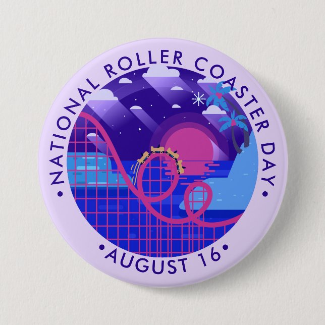 National Roller Coaster Day 3 Inch Round Button (Front)