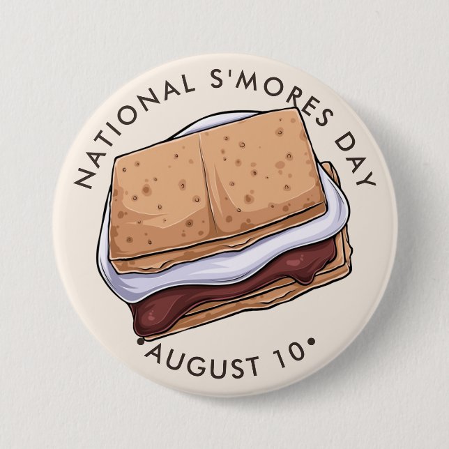 National S’Mores Day 3 Inch Round Button (Front)
