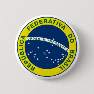 National Seal of Brazil 2 Inch Round Button