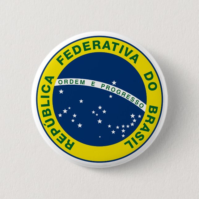 National Seal of Brazil 2 Inch Round Button (Front)