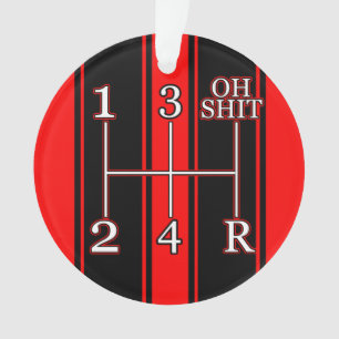 National Speed Red Black Dual Race Stripe Ornament