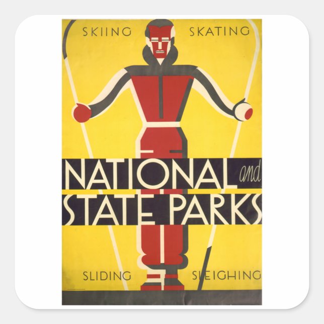 National & State Parks - Vintage Travel Square Sticker (Front)