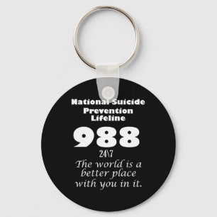 National Suicide Prevention Lifeline 988 With Whit Keychain