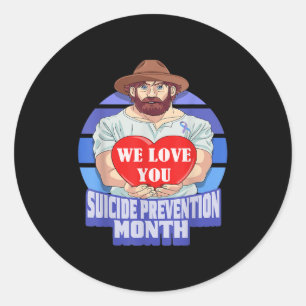 National Suicide Prevention Month Concerned Dad Lo Classic Round Sticker