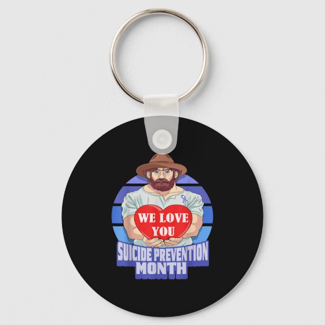 National Suicide Prevention Month Concerned Dad Lo Keychain (Front)