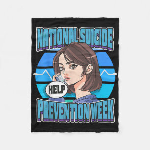 National Suicide Prevention Week Support Mental He Fleece Blanket