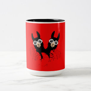 National Twin Day Llama Alpaca December 18 Two-Tone Coffee Mug