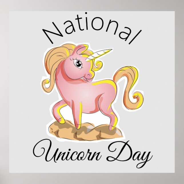 National Unicorn Day Poster (Front)
