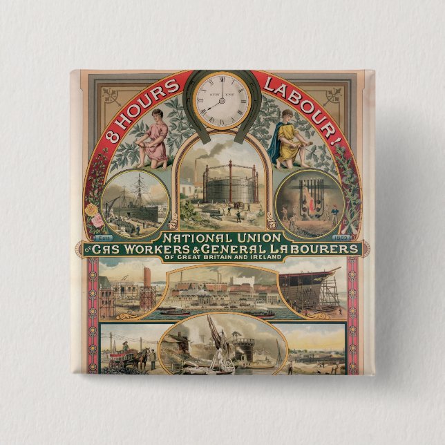 National Union 2 Inch Square Button (Front)