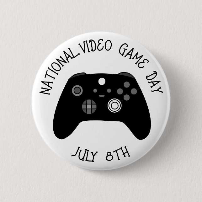 National Video Game Day July 8th  2 Inch Round Button (Front)