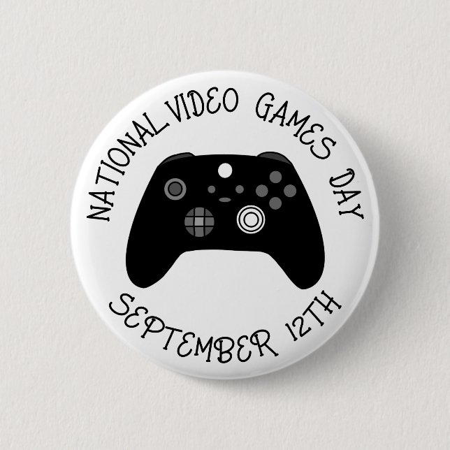 National Video Games Day September 12th 2 Inch Round Button (Front)