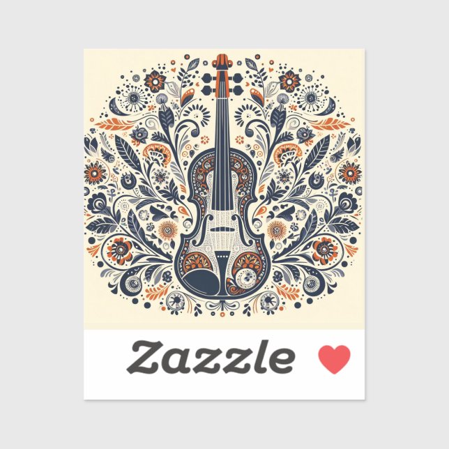 National Violin Day Custom-Cut Vinyl Sticker  (Sheet)