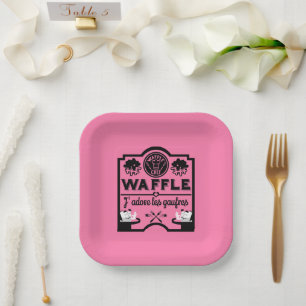 National Waffle Day Paper Plate