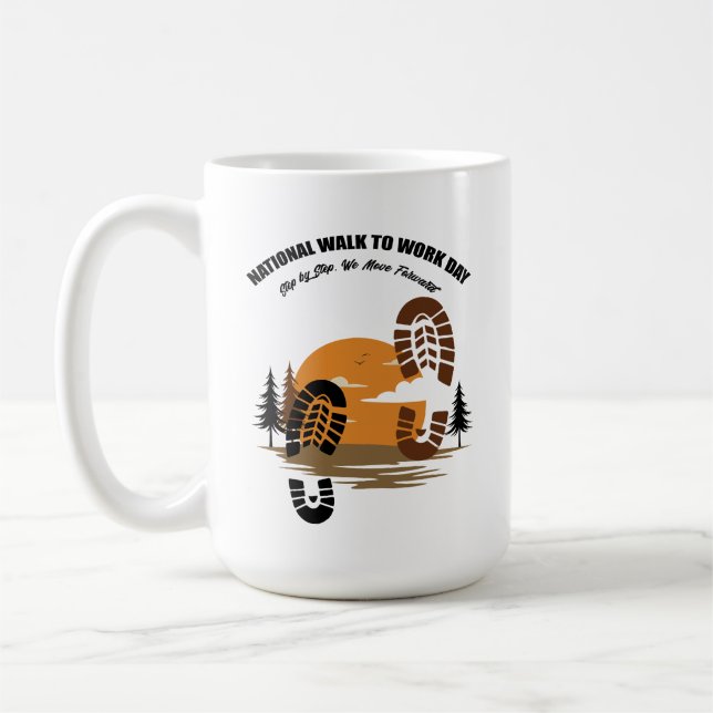 National Walk To Work Day Coffee Mug (Left)