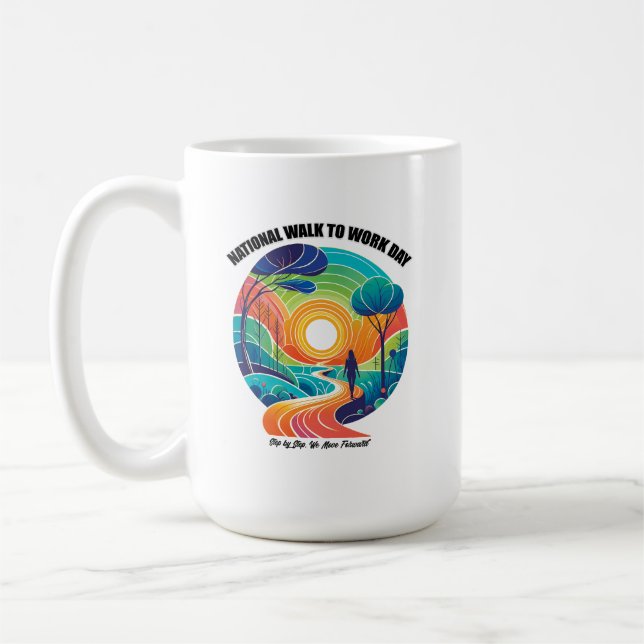 National Walk To Work Day Coffee Mug (Left)
