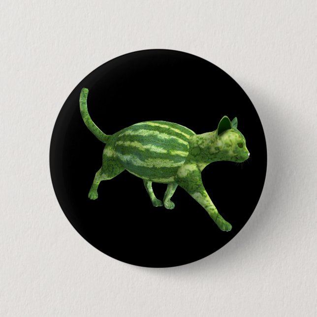 National Watermelon Day Cat 2 Inch Round Button (Front)