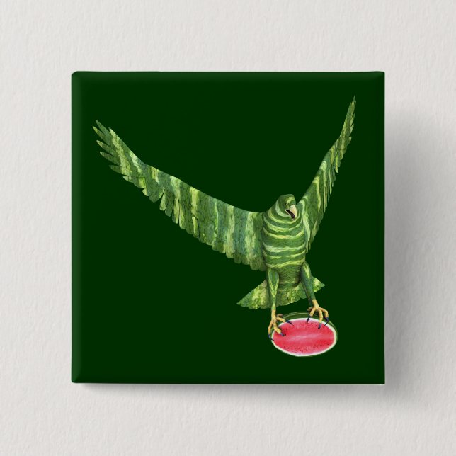 National Watermelon Day Eagle 2 Inch Square Button (Front)